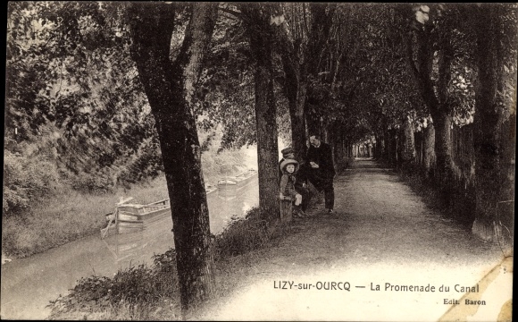Ak Lizy sur Ourcq Seine et Marne, La Promenade du Canal