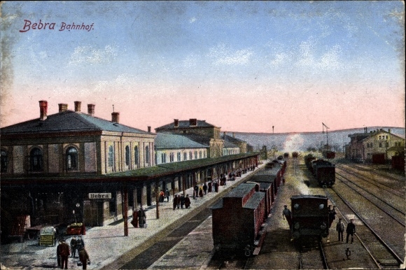PC Bebra on the Fulda in Hesse, train station, tracks and trains, platform