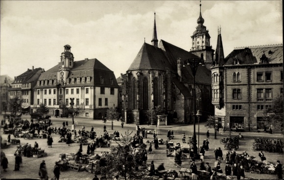Ak Weißenfels an der Saale, Rathaus, Marienkirche
