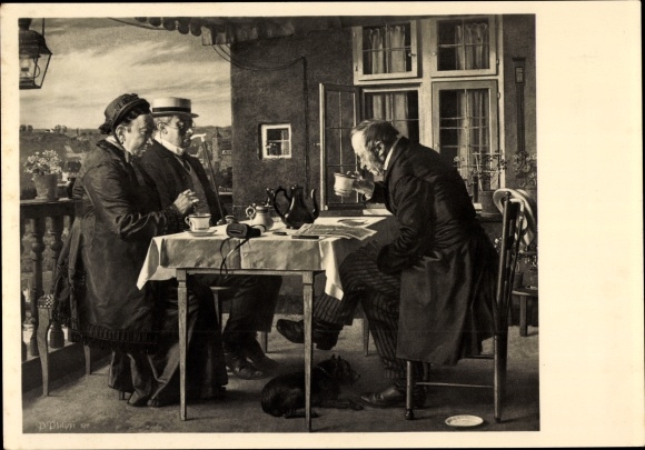 Artist PC Philippi, Peter, In the summer freshness, HDK 572, coffee on the terrace