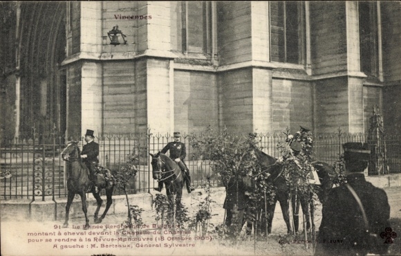 PC Vincennes Val de Marne, Revue-Maneuver, M. Berteaux, General Sylvestre, 1905