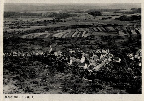 Postcard Rosenfeld in the Zollernalb district of Württemberg, aerial photograph