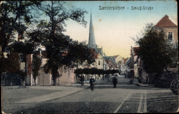 Ansichtkaart Sandersleben in Anhalt, Schlossstrasse