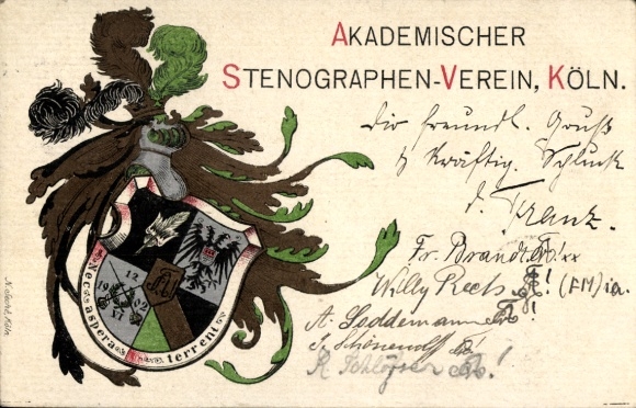 Studentika Ak Keulen, Academische Stenografenvereniging, Wapenschild, RSC Rudolstädter Senioren Convent