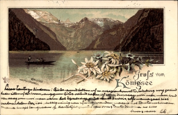 Chromo-Litho Königsee Königssee Upper Bavaria, general view