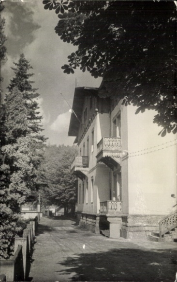 Ak Schweizermühle Rosenthal Bielatal Saksisch Zwitserland, sanatorium Schweizermühle, gebouw met...