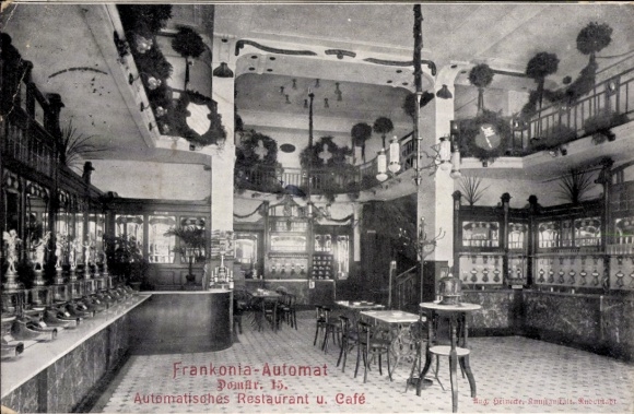 Postcard Würzburg am Main Lower Franconia, Frankonia-Automat, Domstraße, Automatic Restaurant