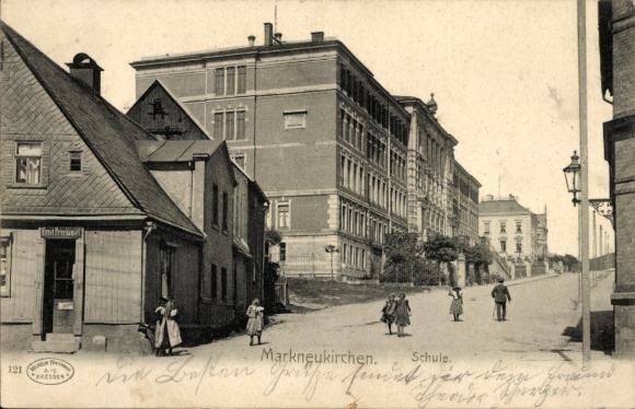 Postcard Markneukirchen im Vogtland, School