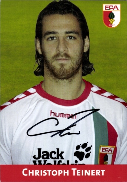 Autogrammkarte Fußballer Christoph Teinert, FC Augsburg, Autogramm