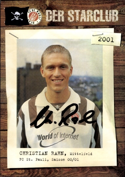 Autogrammkarte Fußballer Christian Rahn, FC St. Pauli, Autogramm