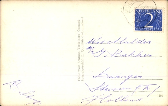 Postcard Bartholomäberg Vorarlberg, part of the Gasthof Adler, church