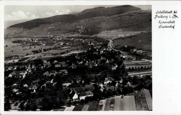 Postcard Schallstadt in the Black Forest Baden, aerial view of Schallstadt, Lindenhof health resort, landscape