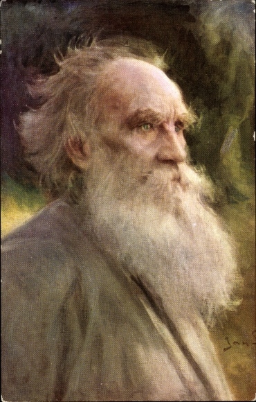 Artist PC Styka, Jan, Russian writer Lev Nikolayevich Tolstoy, portrait