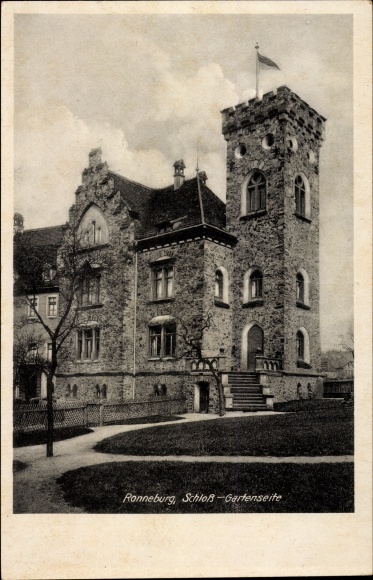 Ansichtkaart Ronneburg in Thüringen, kasteel, tuinzijde