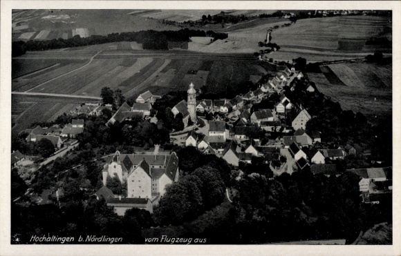 Postcard Hochaltingen Fremdingen in Swabia, Nördlingen, aerial photograph