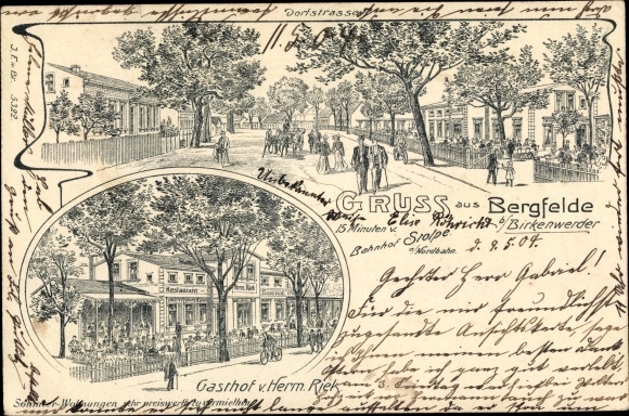 Chromo-Litho Bergfelde Hohen Neuendorf, Dorfstrasse, inn