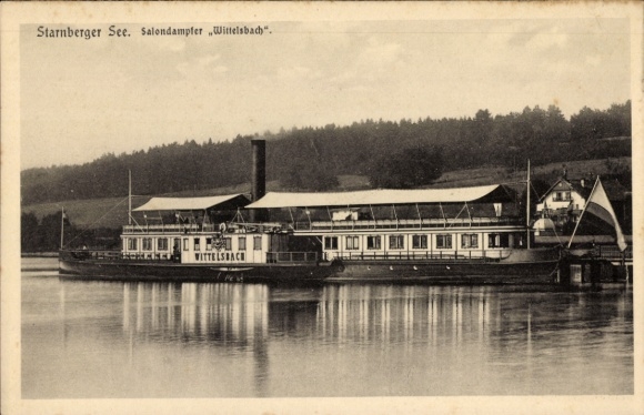 Postcard Starnberg am Starnberger See Oberbayern, Salon Dampfer Wittelsbach on the Starnberger See
