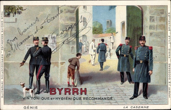 Artist Postcard Byrrh, Vin Tonique, advertising, genius, la Caserne