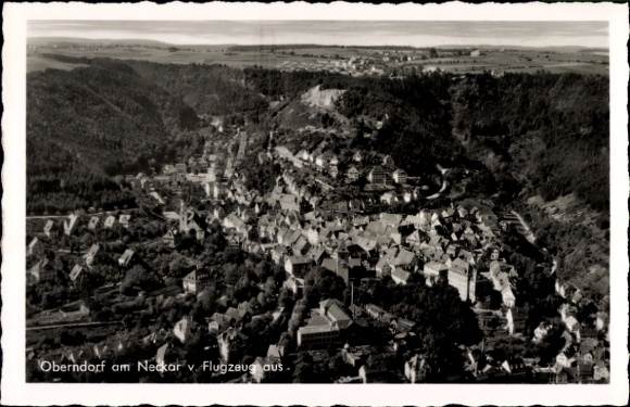Ak Oberndorf am Neckar, Luftbild, Stadtansicht, 1940, schwarz-weiß