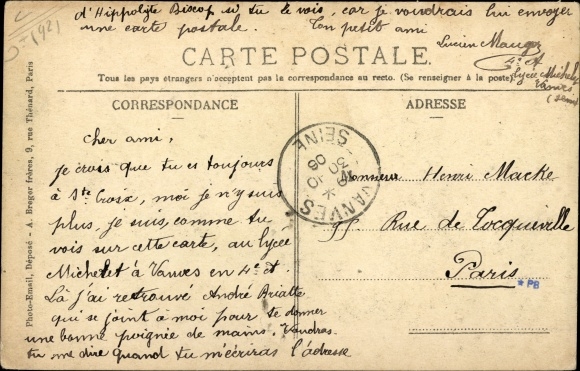 Postcard Vanves Hauts de Seine, Lycee Michelet, The Little Soldier