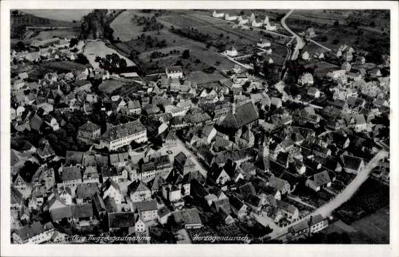 Postcard Herzogenaurach in Middle Franconia, aerial photograph