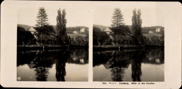 Stereo photo Ilsenburg in the Harz, Hotel zu den Forellen