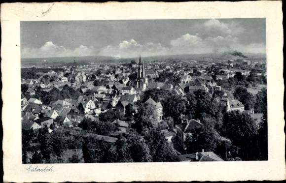 Ak Gütersloh in Westfalen, Panorama des Ortes