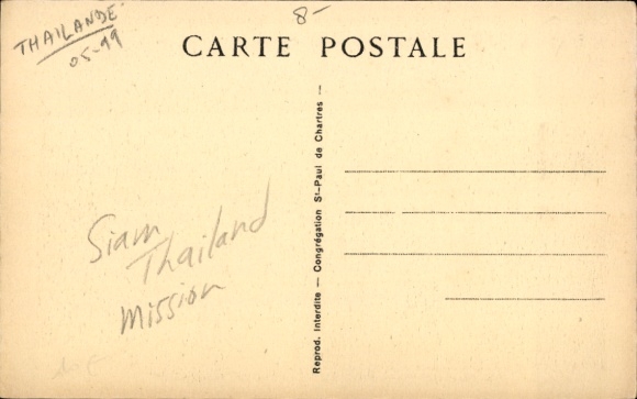 Postcard Siam Bangkok Thailand, Sisters of Saint Paul