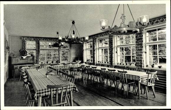Postcard Streek Sandkrug Hatten in Oldenburg, dining room in the children&#39;s home