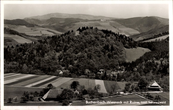 Postcard Wiesneck Buchenbach in the Black Forest, general view, ruin