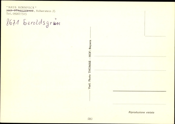 Postcard Geroldsgrün in the Franconian Forest of Upper Franconia, Haus Hornfeck, Silberstein 35