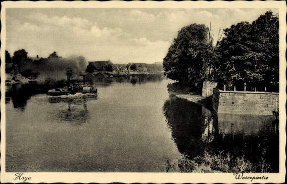 Postcard Hoya on the Weser, Weserpartie