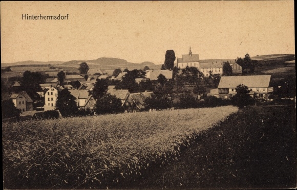 Postcard Hinterhermsdorf Sebnitz Sachsen, view of the town