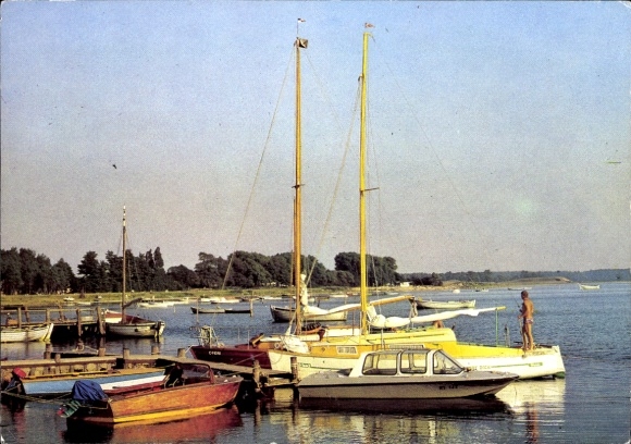 Postcard Ostseebad Rerik, sailing boats on the Salzhaff