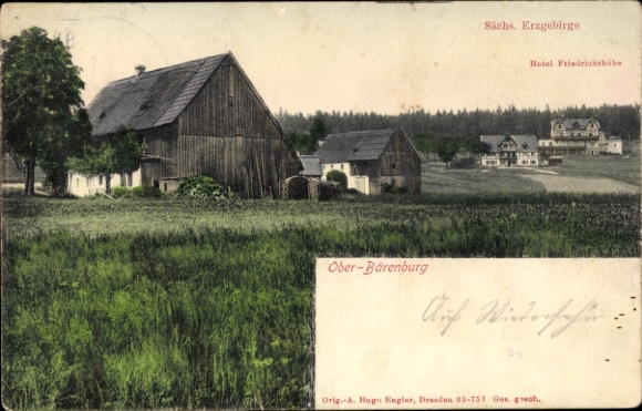 Ak Bärenburg Altenberg im Erzgebirge, Hotel Friedrichshöhe