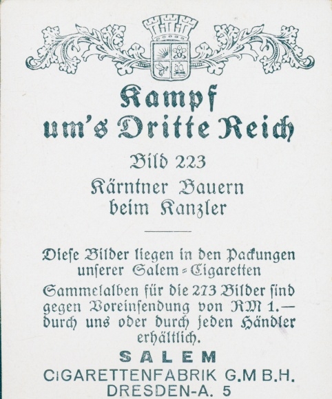 Collection picture battle for the Third Reich picture 223, Carinthian farmers with the chancellor, Adolf Hitler
