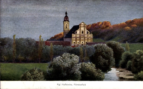 Artist Postcard Fürstenfeldbruck in Upper Bavaria, Royal Court Church