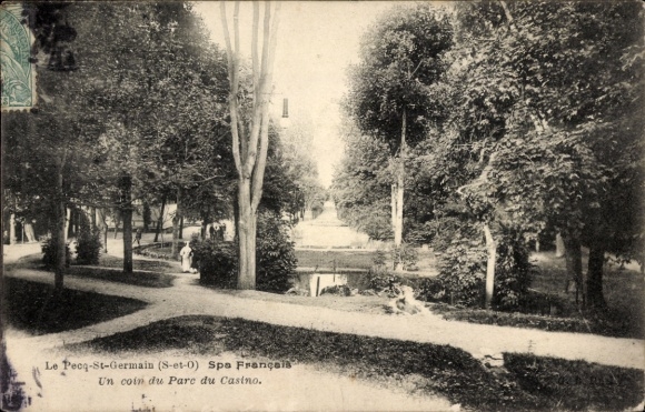 Postcard Le Pecq Yvelines, Spa Francais, Parc du Casino