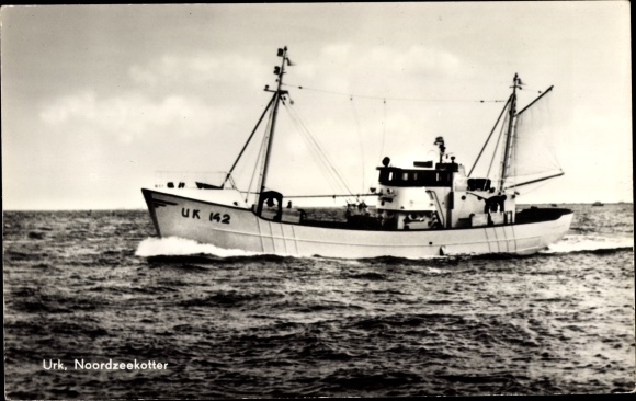 Ak Urk Flevoland Niederlande, Nordseekutter, Fischerboot