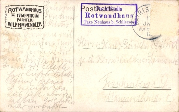 Artist Postcard Compton ET,snowy area,Rotwandhaus