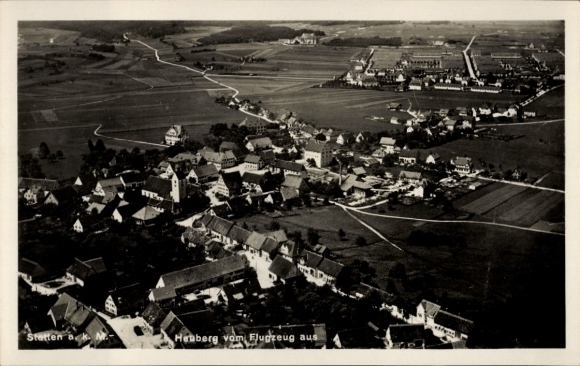 Ak Stetten am kalten Markt, Lager Heuberg, Fliegeraufnahme