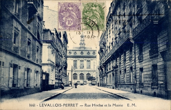 Ak Levallois Perret Hauts de Seine, Rue Hoche, Rathaus