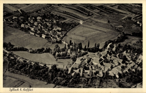 Ak Sylbach Haßfurt in Unterfranken, Luftaufnahme