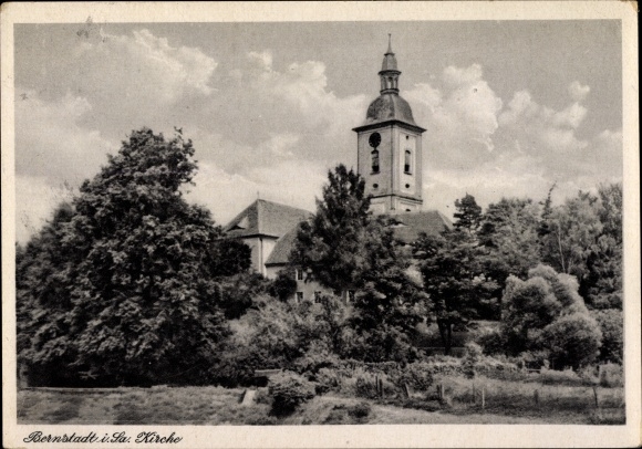 Ak Bernstadt auf dem Eigen Sachsen, Kirche, Außenansicht