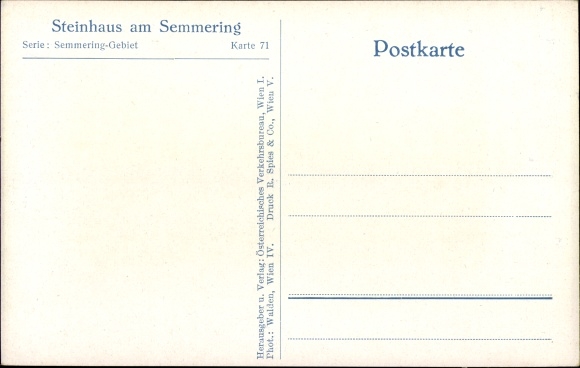 Postcard Steinhaus am Semmering Styria, partial view