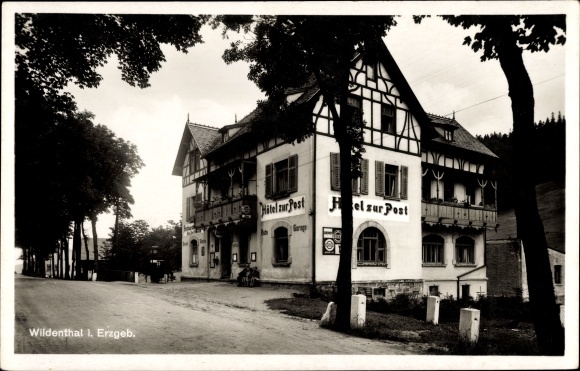 Postcard Wildenthal Eibenstock in the Ore Mountains, Hotel zur Post
