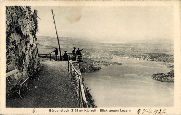 KP Bürgenstock Canton Nidwalden, widok na Lucernę, Känzeli, punkt widokowy, 4 osoby