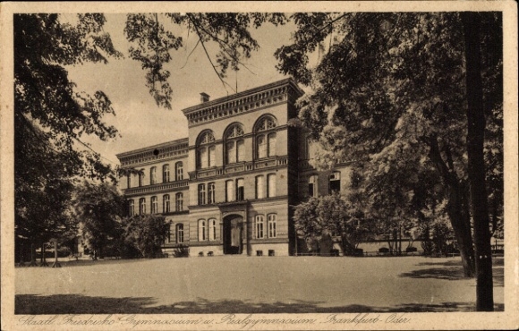 Postcard Frankfurt an der Oder, Gymnasium
