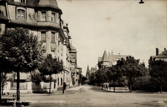 Postcard Friedberg in Hessen, Leonhardstraße