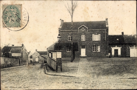 Ak Bombon Seine et Marne, Stadtansicht, Mairie, alte Architektur, Poststempel,  Karte